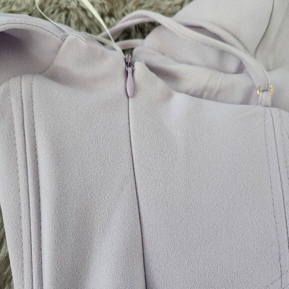 ZARA Bodycon Structured Cut Out V-Neck Mini Dress Lavender Purple Size XS - Picture 7 of 11